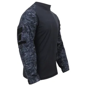 Rothco Tactical Airsoft Combat Shirt - Midnight Blue Digital Camo