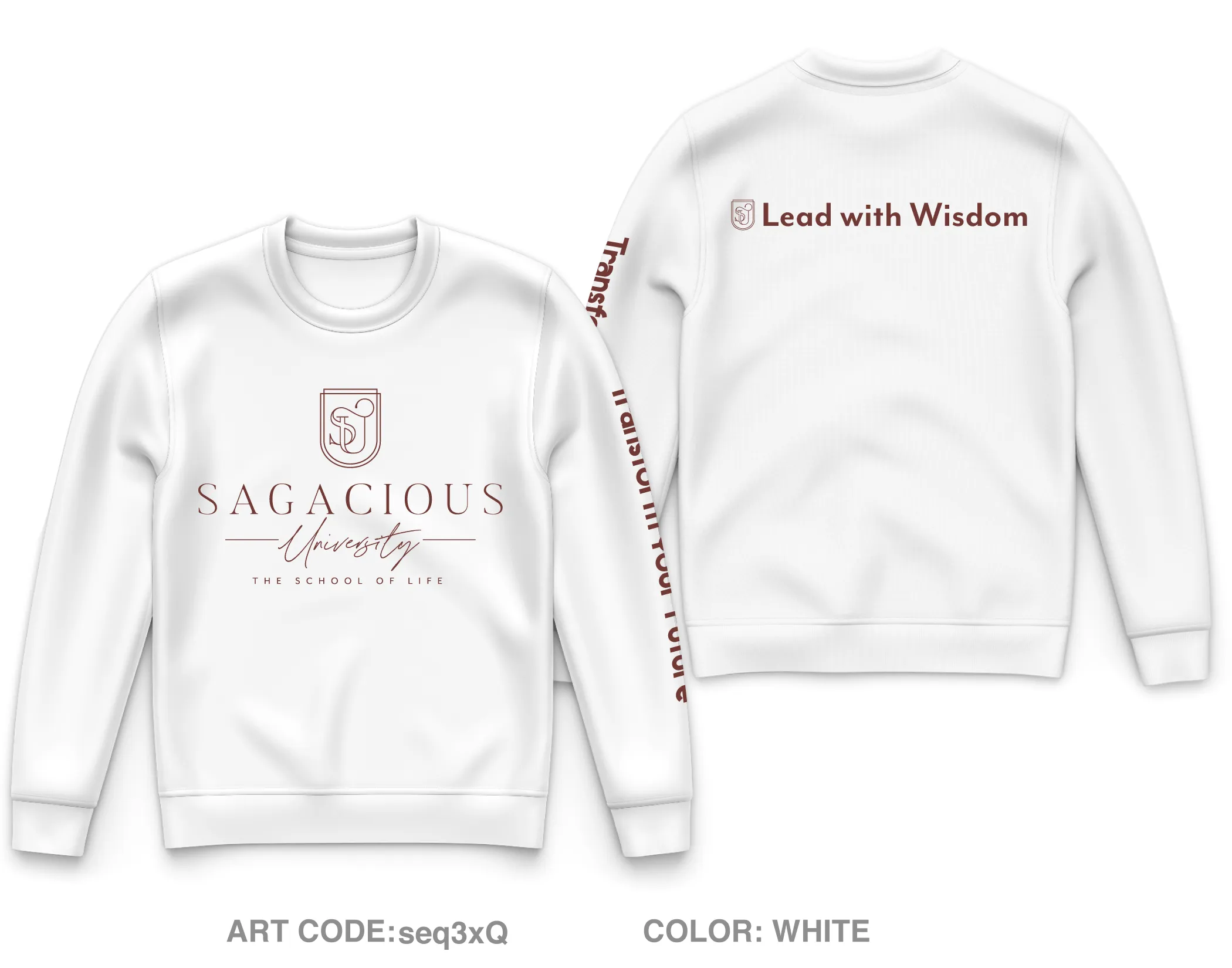 Sagacious University Core Men's Crewneck Performance Sweatshirt - seq3xQ