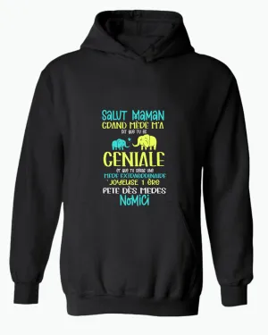 Salut maman grand mere m'a dit que tu es geniale hoodie, frenc hoodie, dad hoodies