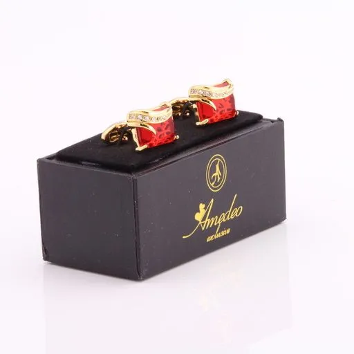 Silver   Burgundy Mens Stainless Steel Squares Cufflinks for Shirt with Box - Hand Crafted Perfect