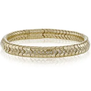 Simon G. Yellow Gold Men's Flexible Diamond Bracelet