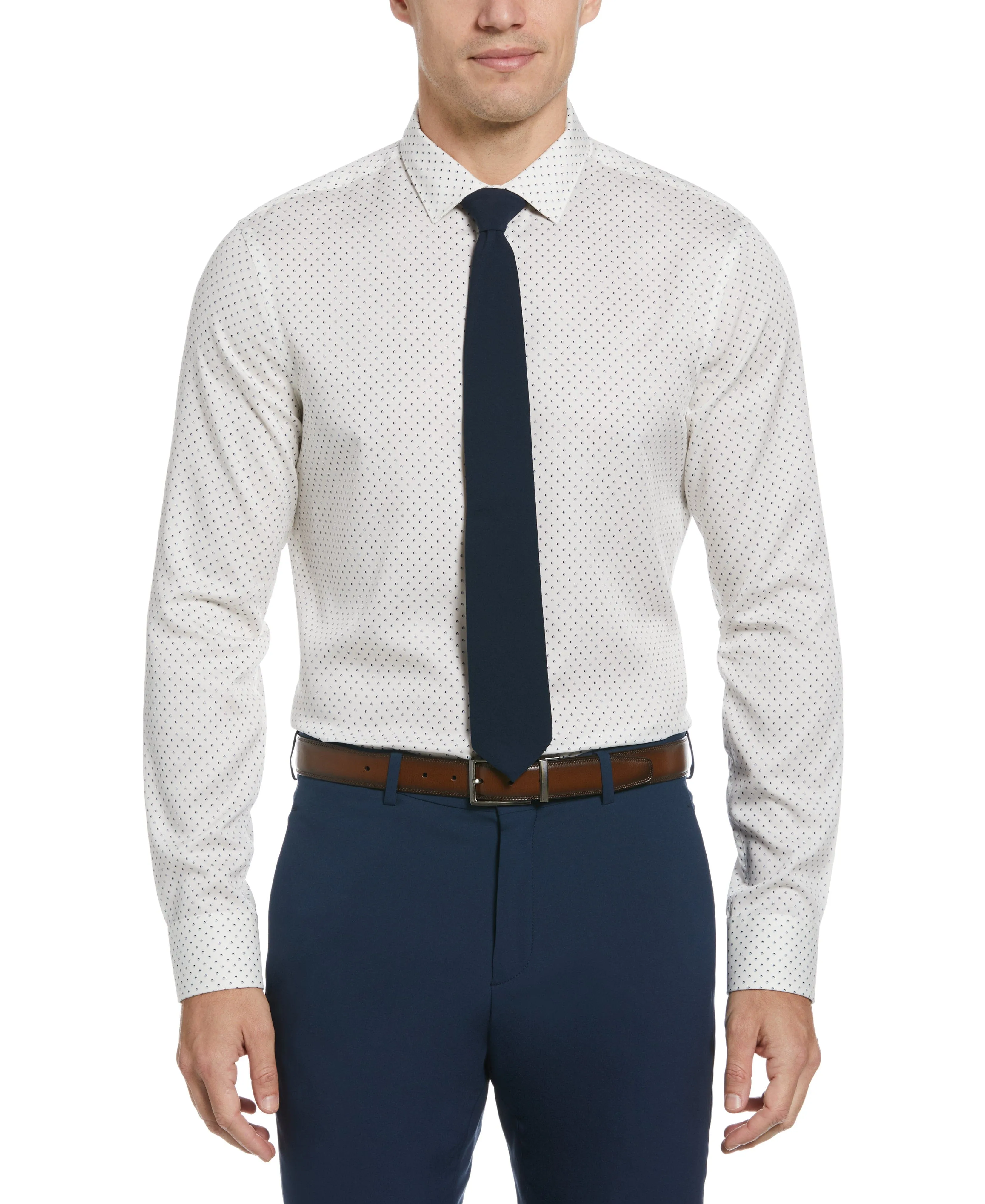Slim Fit Dot Print Dress Shirt