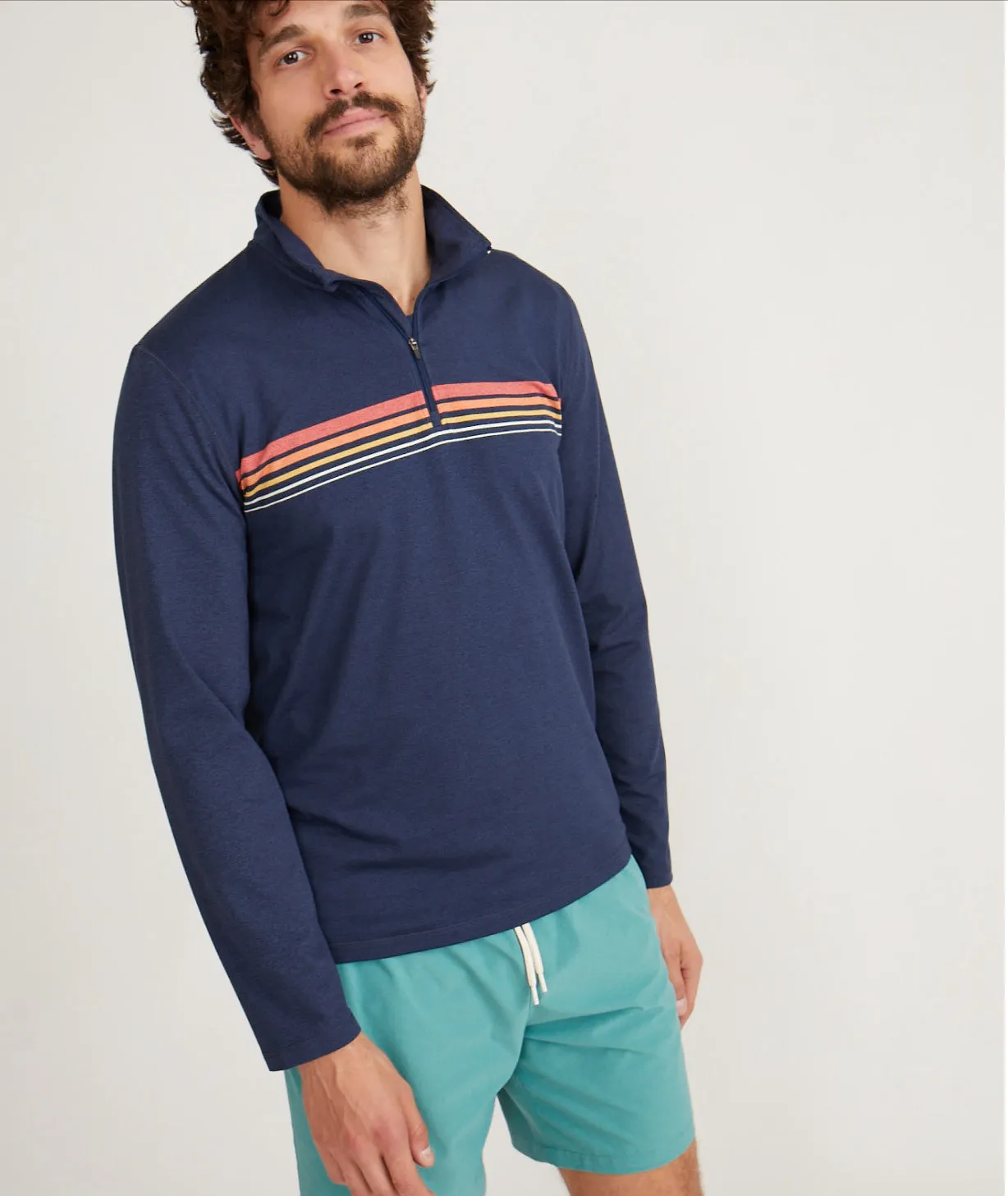 Striped Quarter Zip