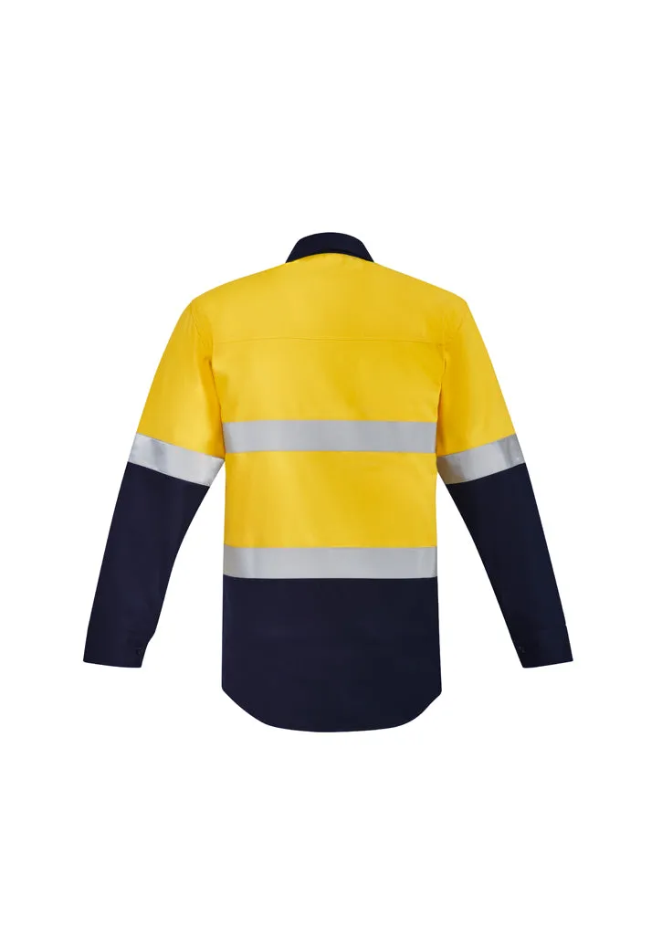 Syzmik ZW143 Mens Orange Flame HRC 2 Hoop Taped Closed Front Spliced Shirt