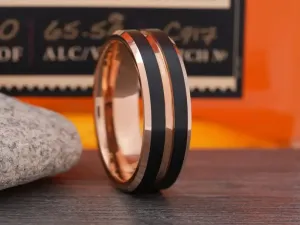 The Big Lou | Black and Rose Gold Ring