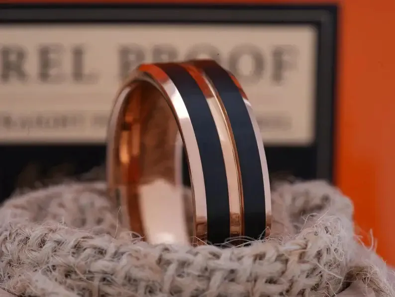 The Big Lou | Black and Rose Gold Ring