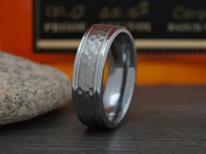 The Charmer | Hammered Tungsten Ring
