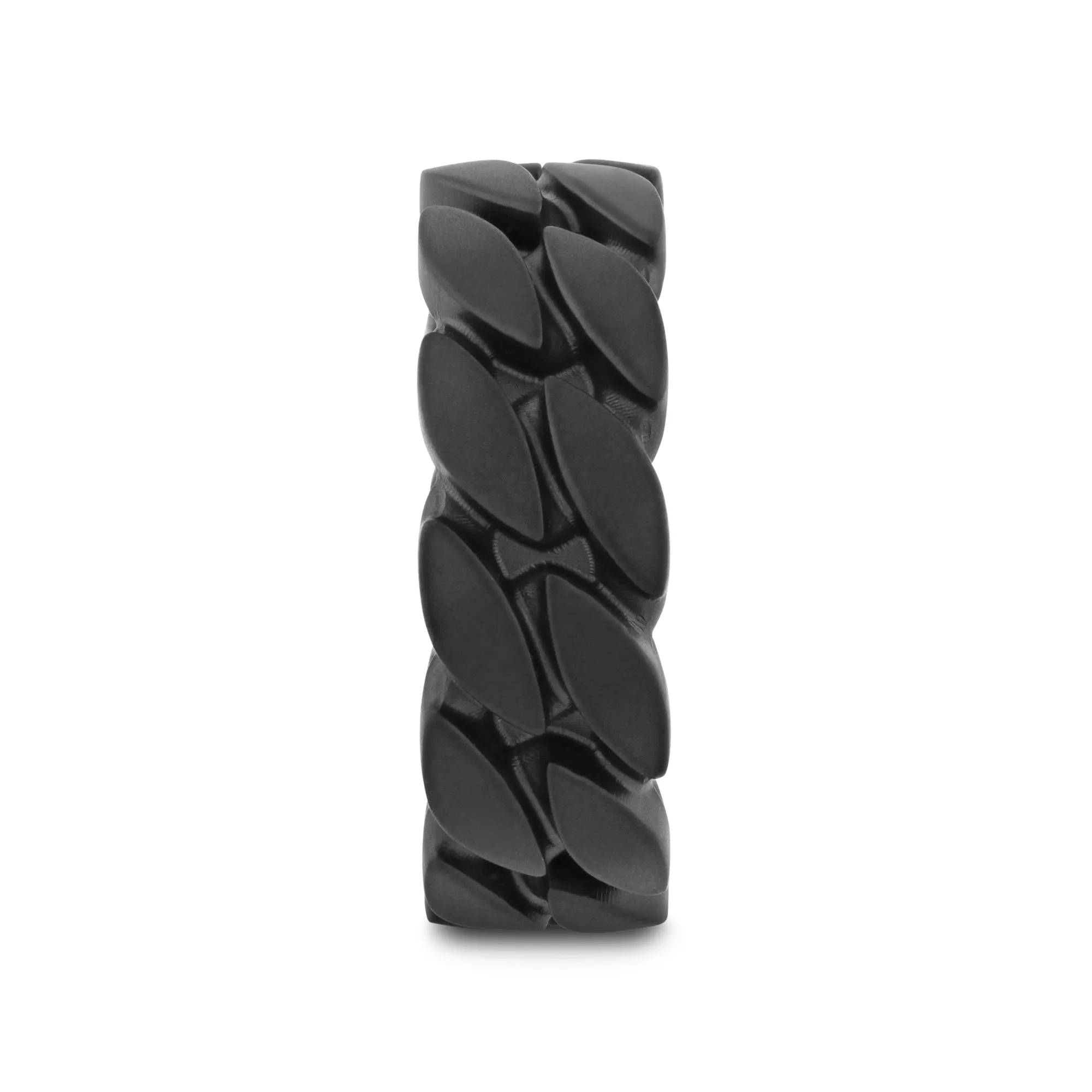Thorsten SENTINEL Black Zirconium Ring with Chain-Link Pattern - 8mm