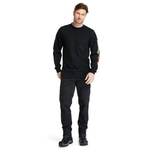 Timberland Pro Men's FR Cotton Core LS W/ Logo Work T-Shirt - Black - TB0A1V8D001