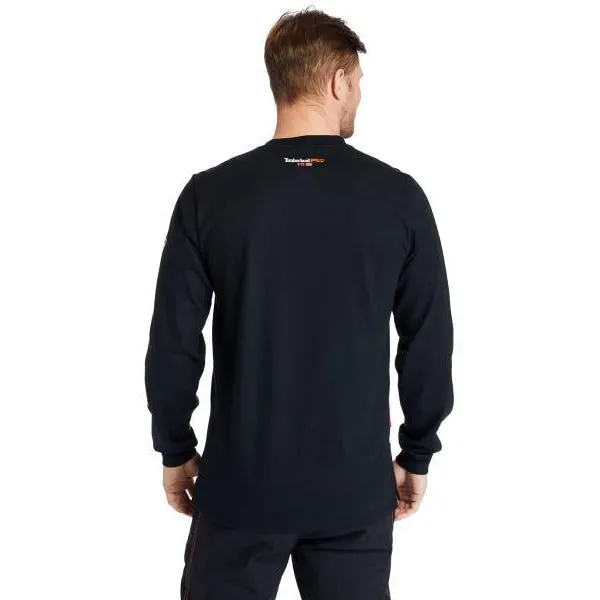 Timberland Pro Men's FR Cotton Core LS W/ Logo Work T-Shirt - Black - TB0A1V8D001
