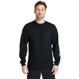 Timberland Pro Men's FR Cotton Core LS W/ Logo Work T-Shirt - Black - TB0A1V8D001