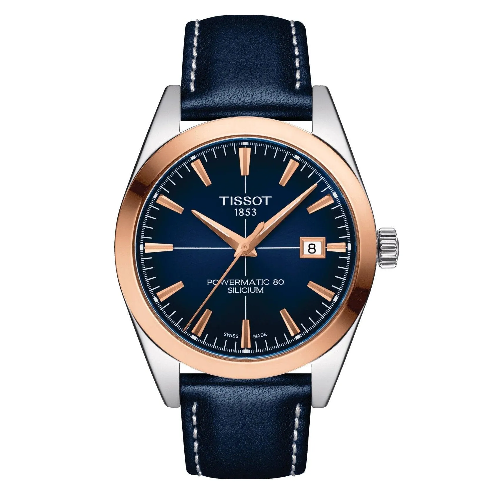 Tissot Gentleman Powermatic 80 Silicium Solid 18K Gold bezel Automatic Men's Watch T9274074604100