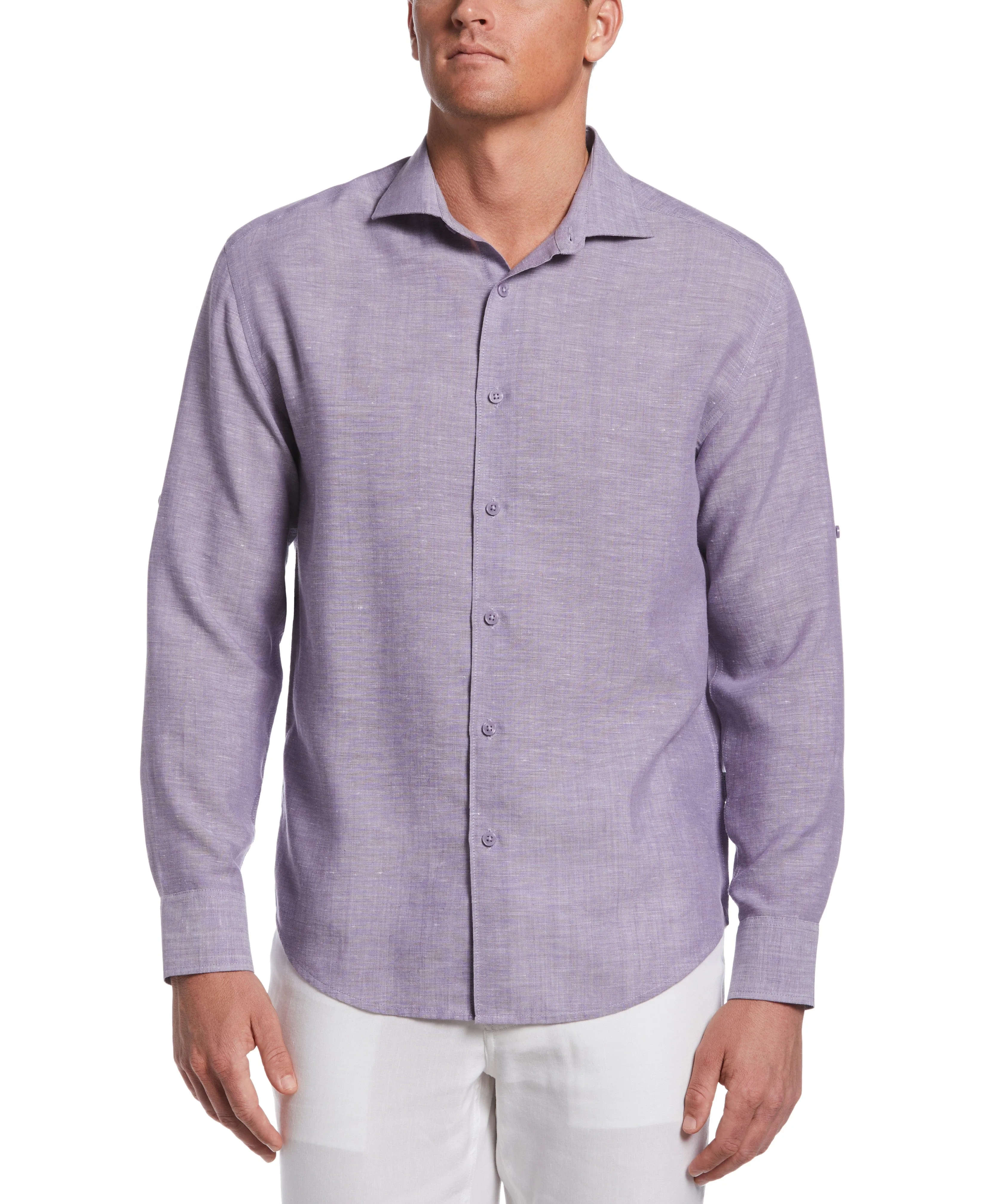 Travelselect™ Linen-Blend Rolled Sleeve Shirt