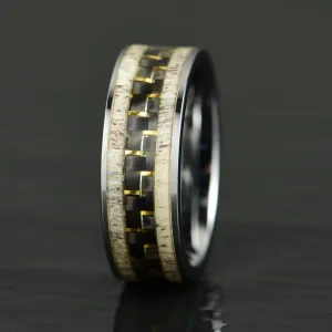 Tungsten Antler Men's Wedding Band 8MM
