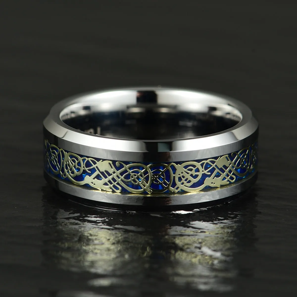 Tungsten Intrinsic Design Men's Wedding Band 8MM