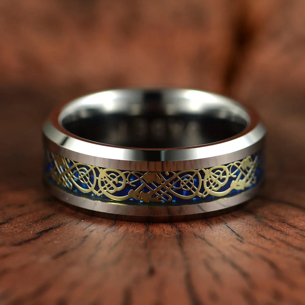 Tungsten Intrinsic Design Men's Wedding Band 8MM