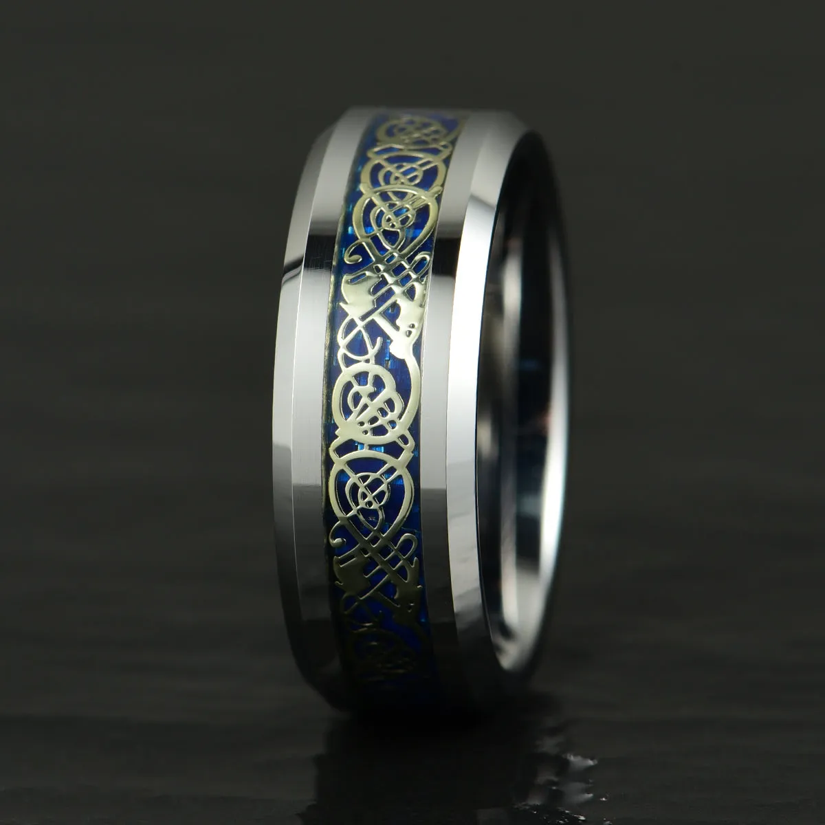 Tungsten Intrinsic Design Men's Wedding Band 8MM