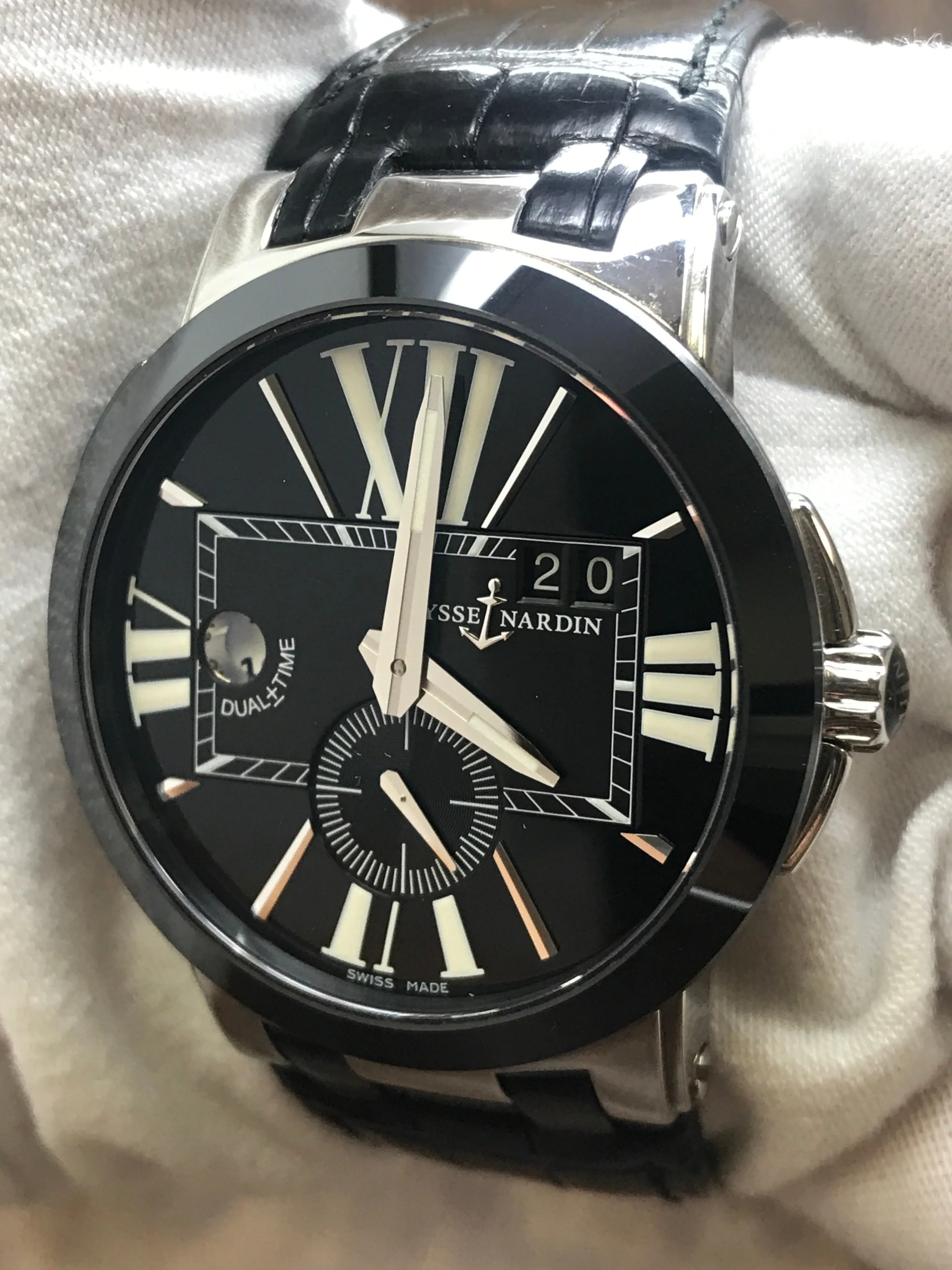 Ulysse Nardin Executive Dual Time 243-00 Black Dial Automatic Men's Watch