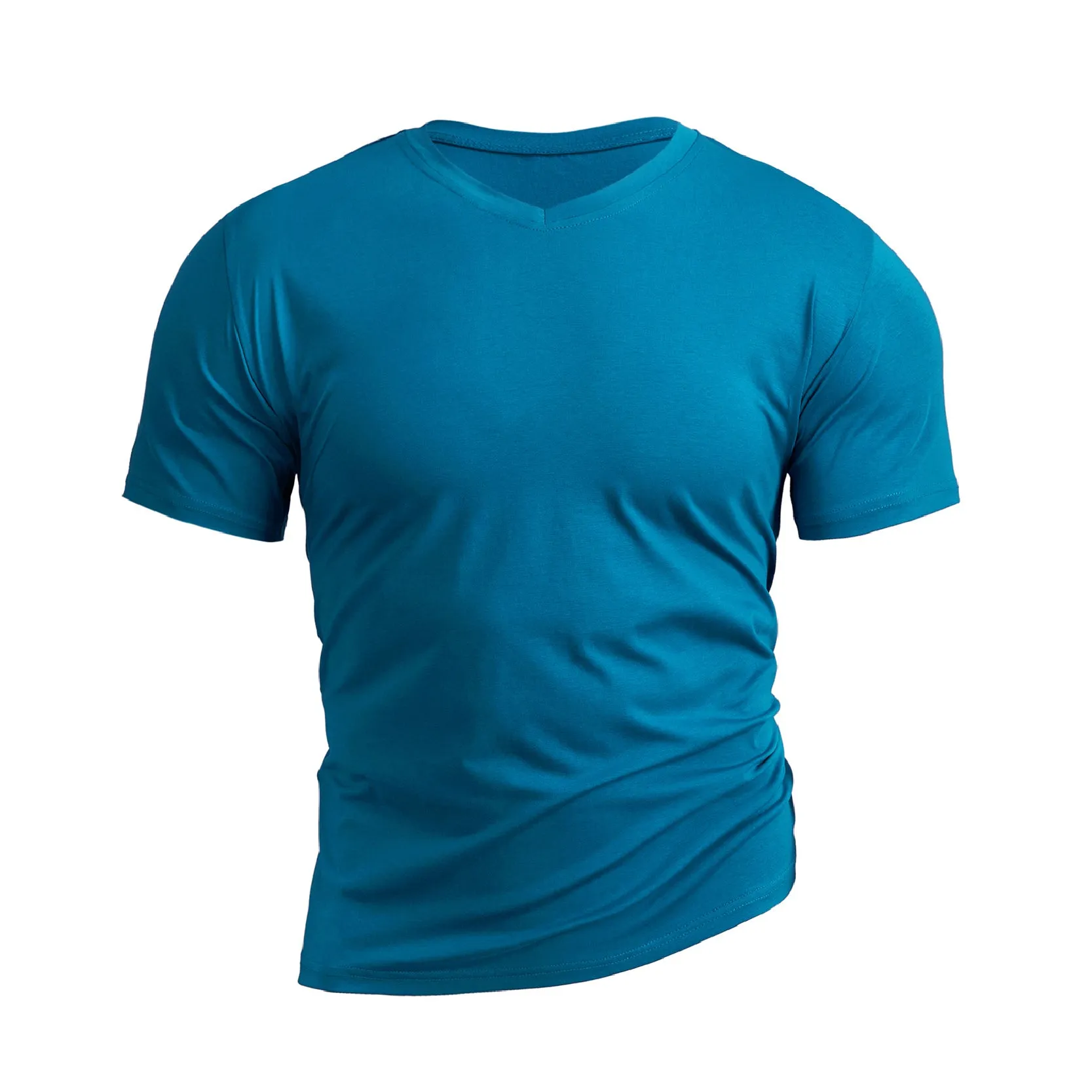 WATERPROOF ANTI-DIRT CLASSIC FIT COTTON STRETCH V-NECK TEE