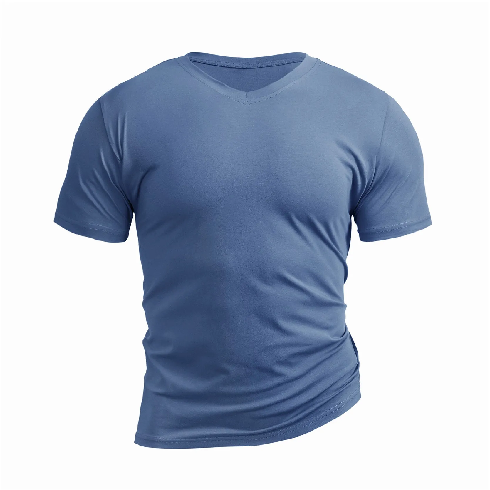 WATERPROOF ANTI-DIRT CLASSIC FIT COTTON STRETCH V-NECK TEE