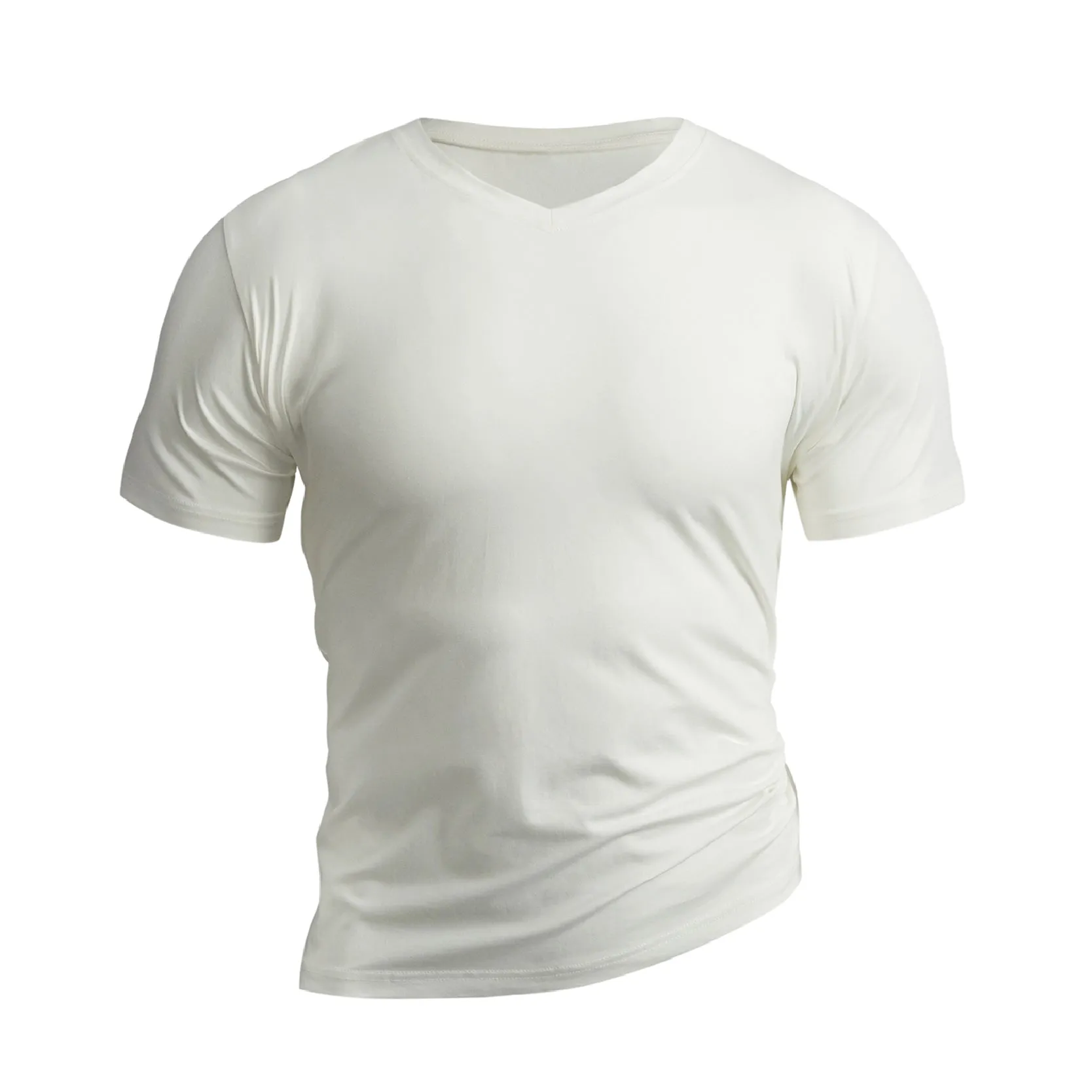 WATERPROOF ANTI-DIRT CLASSIC FIT COTTON STRETCH V-NECK TEE