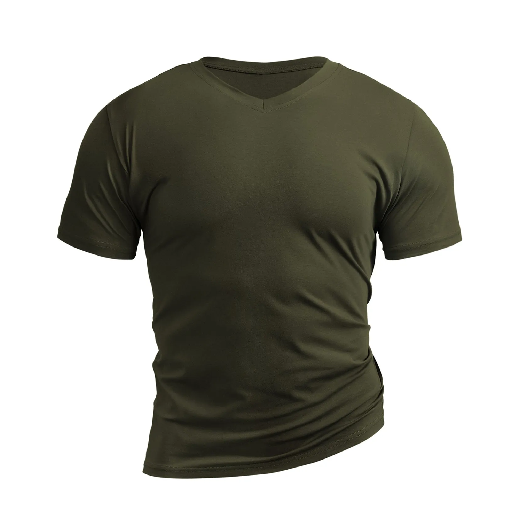 WATERPROOF ANTI-DIRT CLASSIC FIT COTTON STRETCH V-NECK TEE