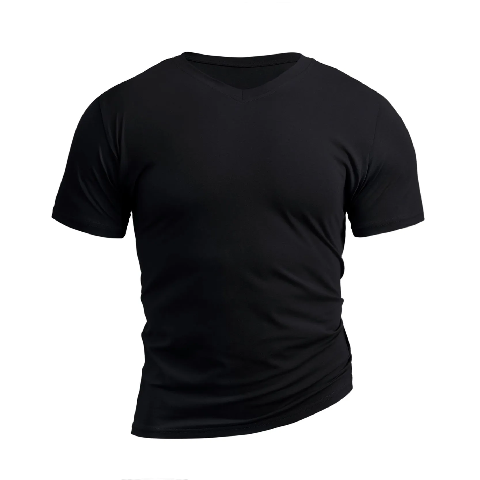WATERPROOF ANTI-DIRT CLASSIC FIT COTTON STRETCH V-NECK TEE